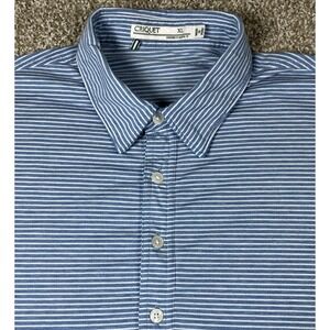 Criquet Striped Polo Shirt Blue White Mens XL Casual Performance Golf